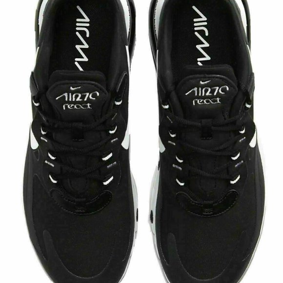 Nike Air Max 270 React Men'sRunning Shoes Black White CI3866-004 Oreo Black - Picture 4 of 10